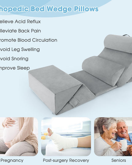 Giantex 7 PCS Orthopedic Bed Wedge Pillow Set
