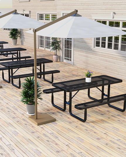 Giantex 72” Picnic Table, Large Outdoor Table & Bench Set for 8