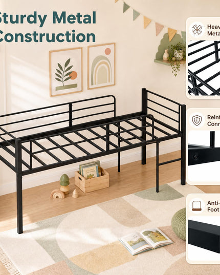 Giantex Twin Low Loft Bed with 21.5" H Under-Bed Space