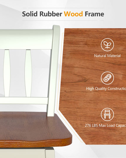 30.5 Inch Rubber Wood Bar Chairs - Giantex
