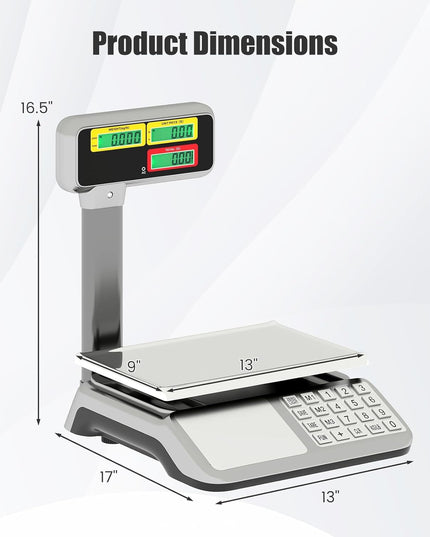 Balance de caisse Giantex 88lb/40kg avec affichage sur poteau pour commerce