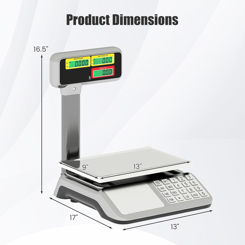 Giantex Price Computing Scale 88lb/40kg ommercial Scale w/Pole