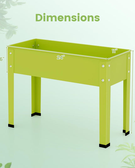Giantex Raised Garden Bed, Metal Planter Box with Legs, Drain Hole, Outdoor Indoor Elevated Garden Box