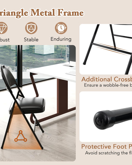 Giantex  Folding Chair with Metal Frame for Indoor Outdoor