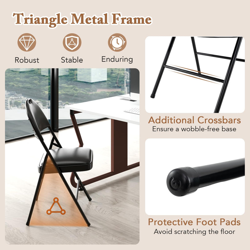 Giantex  Folding Chair with Metal Frame for Indoor Outdoor