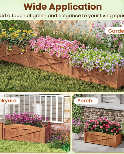 Giantex Rectangular Garden Bed for Vegetables Flower Herb Fruit