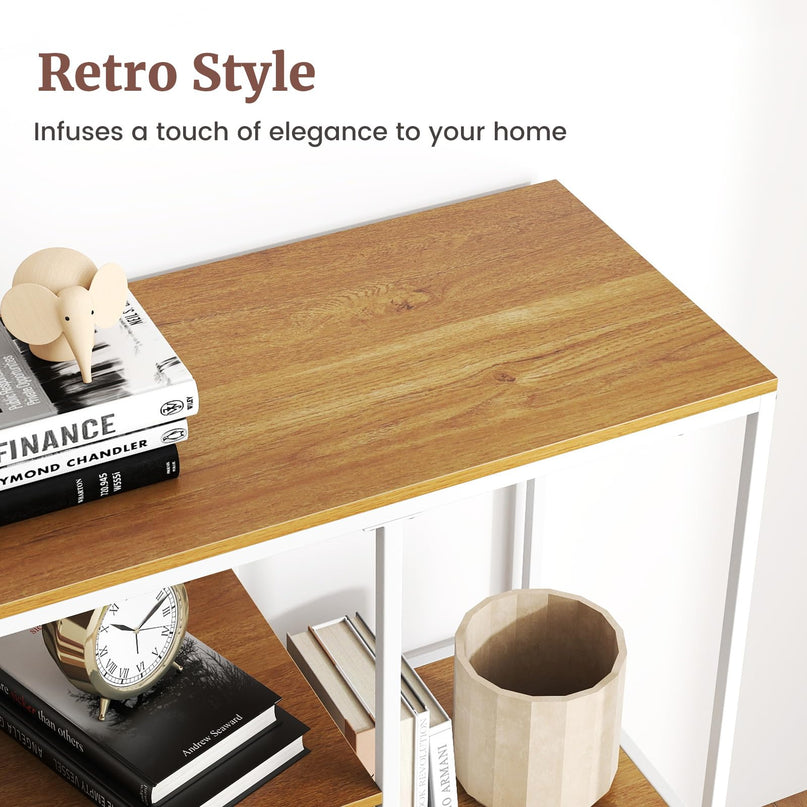 Table console étroite Giantex de 40 pouces avec étagères de rangement ouvertes et tiroir amovible