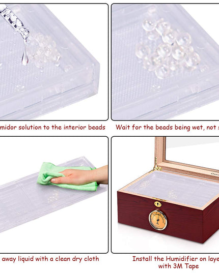 Giantex Desktop Cigar Humidor Tempered Glasstop Lockable