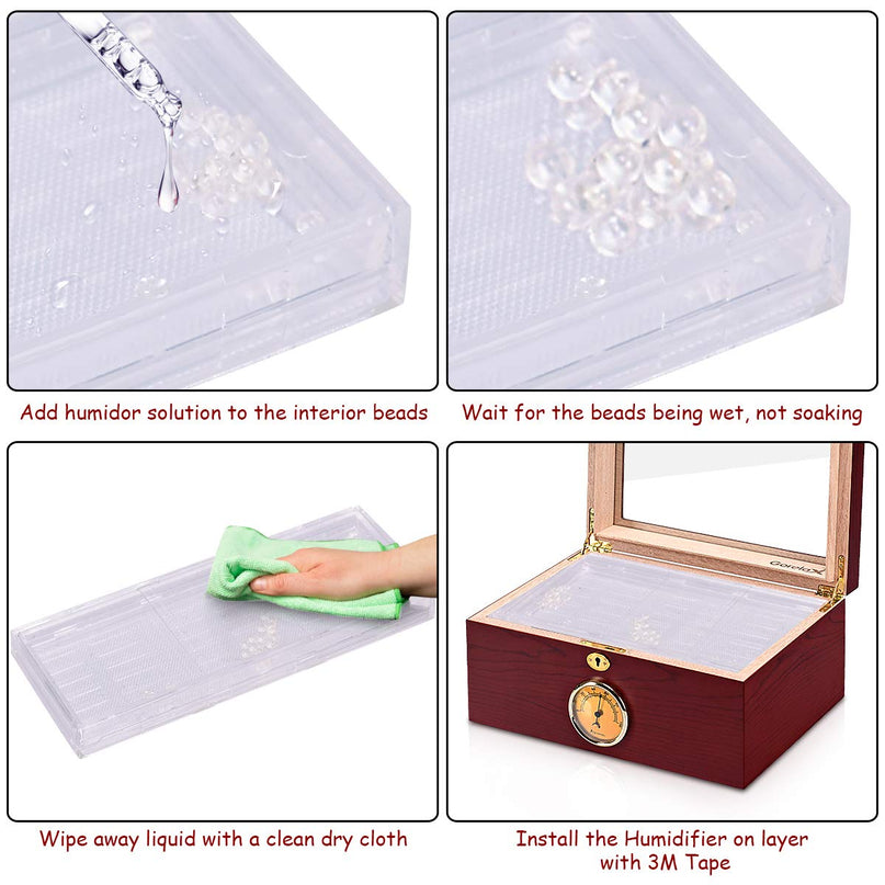 Giantex Desktop Cigar Humidor Tempered Glasstop Lockable