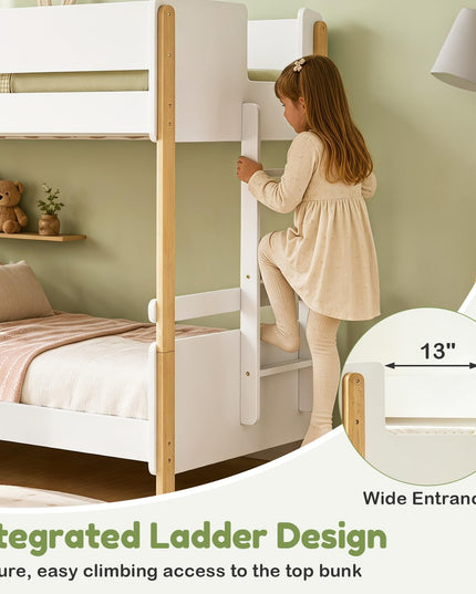 Giantex Twin Over Twin Bunk Bed with Ladder