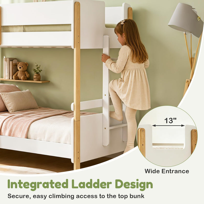 Giantex Twin Over Twin Bunk Bed with Ladder