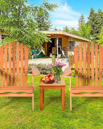 Giantex Adirondack Chair Wooden and Foldable Outdoor Lounger Chair 34"X28"X35.5"