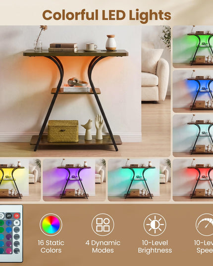 Giantex 32" Console Table with LED Lights