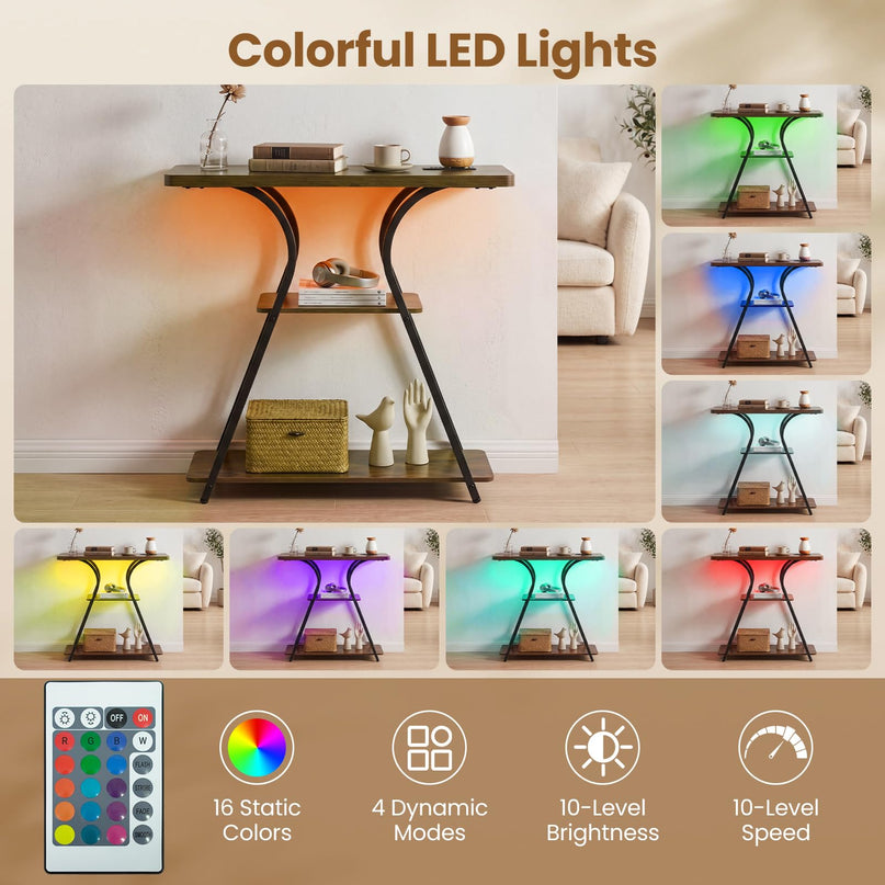 Giantex 32" Console Table with LED Lights