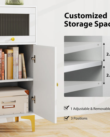 Giantex 3-Drawer Modern Storage Cabinet with 2 Doors