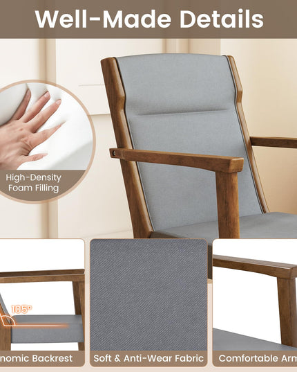 Giantex Mid Century Modern Accent Chair with High Back Headrest & Soft Cushion