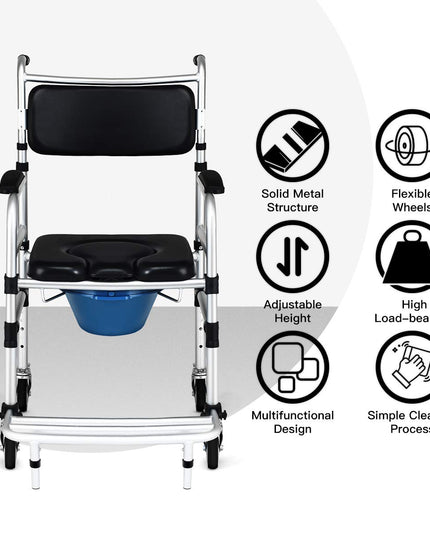 Giantex 3 in 1 Lightweight Shower Commode Wheelchair