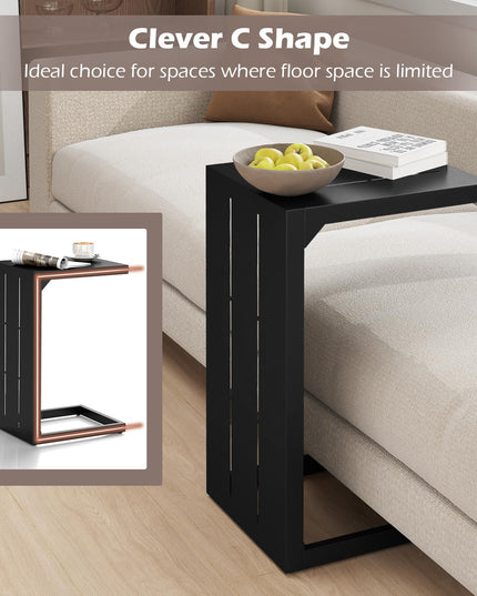 Giantex C-Shaped End Table with Adjustable Foot Pads