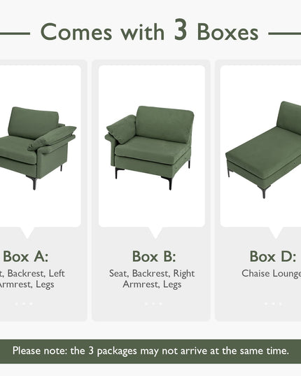Giantex 100.5" L Convertible Sofa Couch, 3-Seat Sectional Sleeper with USB Ports & Socket
