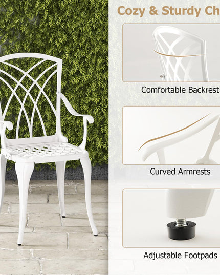 Giantex 5 Piece Patio Dining Set, All Weather Resistant Cast Aluminum Patio Furniture Set for 4