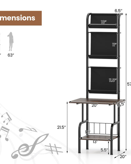 Giantex Record Player Stand with Vinyl Storage