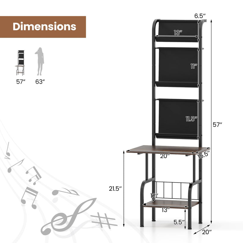 Giantex Record Player Stand with Vinyl Storage