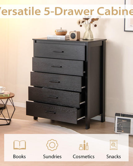 Giantex 5-Drawer Dresser for Bedroom, 41.5" Storage Cabinet with 5 Drawers