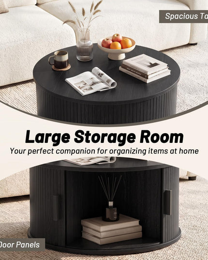 Giantex 31.5" Round Coffee Table with Storage