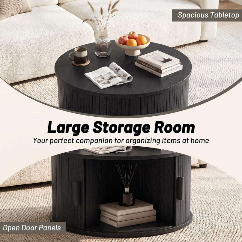 Giantex 31.5" Round Coffee Table with Storage