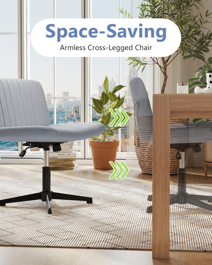 Giantex Armless Cross Legged Office Chair No Wheels for Home