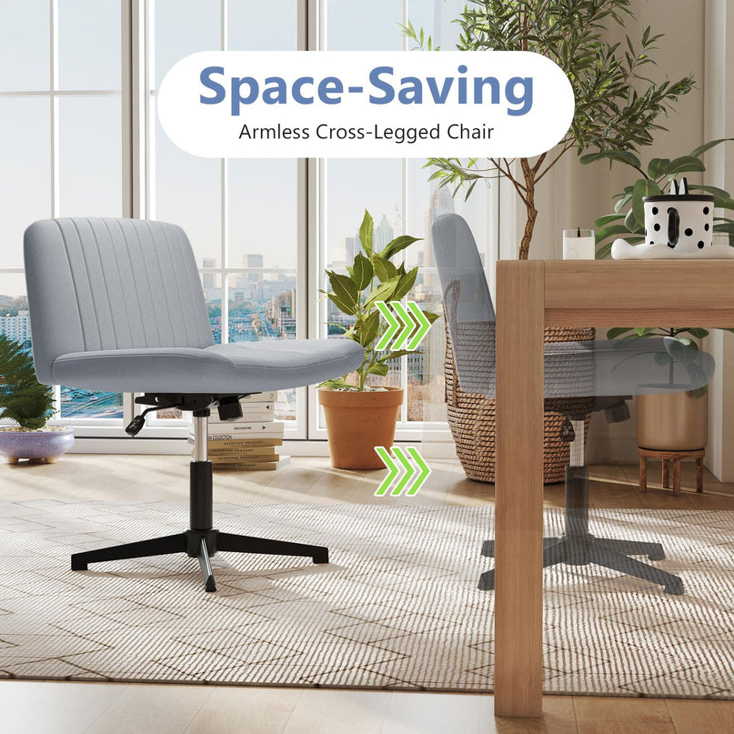 Giantex Armless Cross Legged Office Chair No Wheels for Home