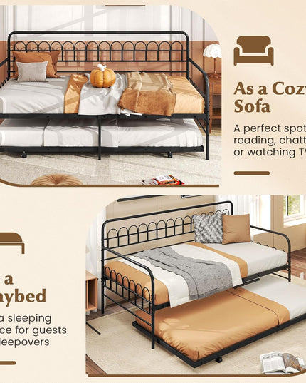 Giantex Twin Daybed with Trundle for Living Room