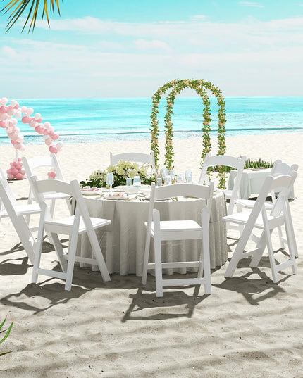 Giantex Folding Chairs with Padded Seat, All-Weather Resin Frame
