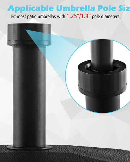 Giantex Umbrella Base with Wheels, 54 lbs Fillable Mobile Umbrella Base, Water or Sand Filled