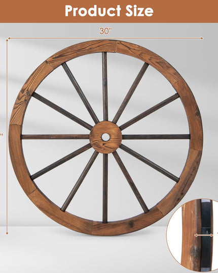 Giantex 30-Inch Wagon Wheels 4 Pieces, Decorative Wooden Wheels