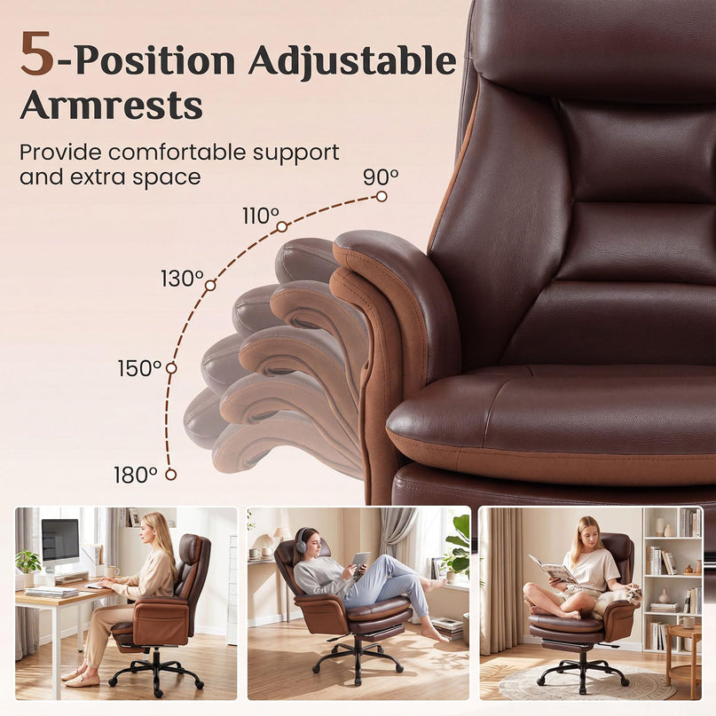 Giantex Big & Tall Office Chair with Adjustable Armrest