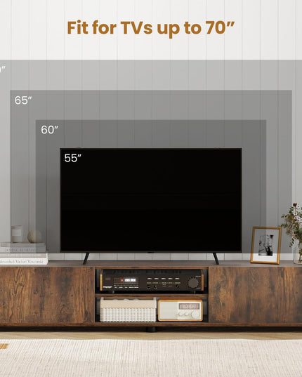 Meuble TV Giantex pour téléviseur de 55 à 70 pouces pour salon ou chambre à coucher