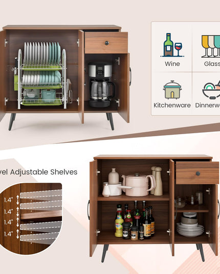 Giantex Buffet Cabinet with Storage, Sideboard Cabinet w/ 3 Doors