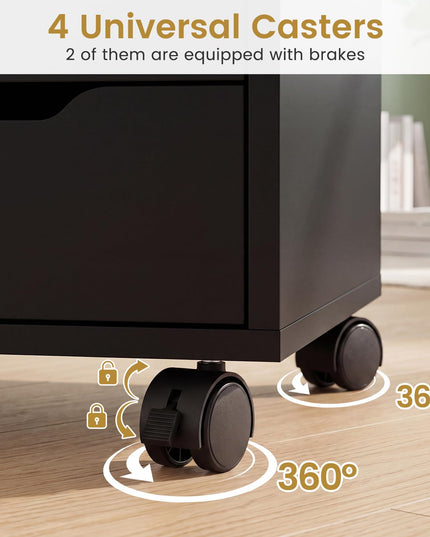 Giantex 5-Drawer File Cabinet with Door and Adjustable Shelf