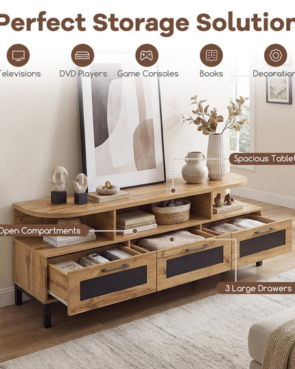 Meuble TV Giantex pour téléviseurs jusqu'à 75 pouces Meuble de divertissement