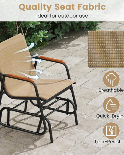 Giantex Swing Rocking Chair with Breathable Fabric Seat