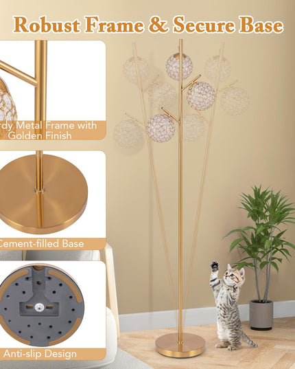Giantex 3 Globe Floor Lamp - Mid Century Modern Floor Lamps for Living Room, Acrylic Lampshade