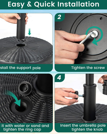 Giantex Fillable Umbrella Base, 18 inch Umbrella Stand Water and Sand Filled