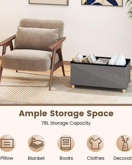 Giantex Storage Ottoman Bench with Tray Lid（38.1D x 76.2W x 39.4H cm）