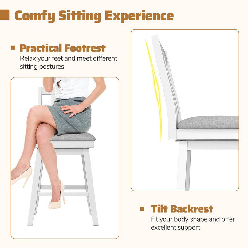 Giantex 25" Bar Stools Set with Padded Seat for Kitchen Island