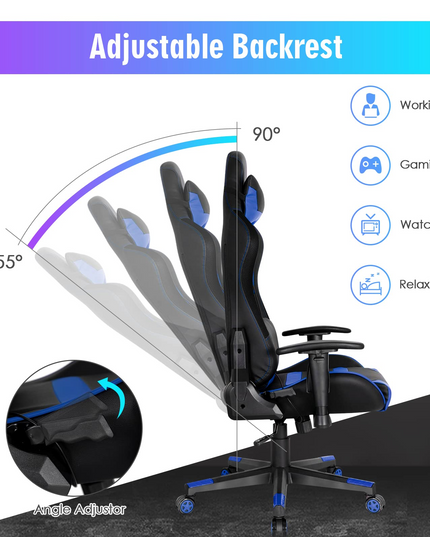 Giantex RGB Gaming Chair, Ergonomic Video Game Chair with Led Light