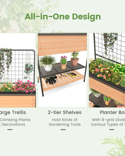 Giantex Raised Garden Bed with Trellis