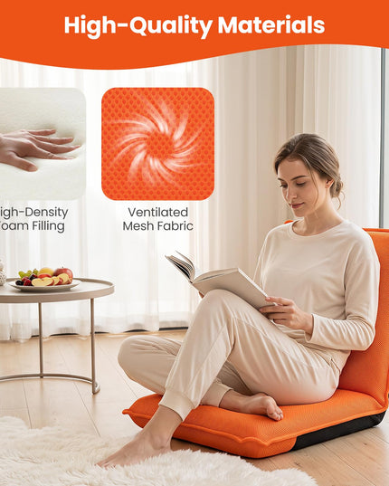 GIANTEX Adjustable Mesh Floor Sofa Chair for Meditation Seminars Reading TV Watching or Gaming