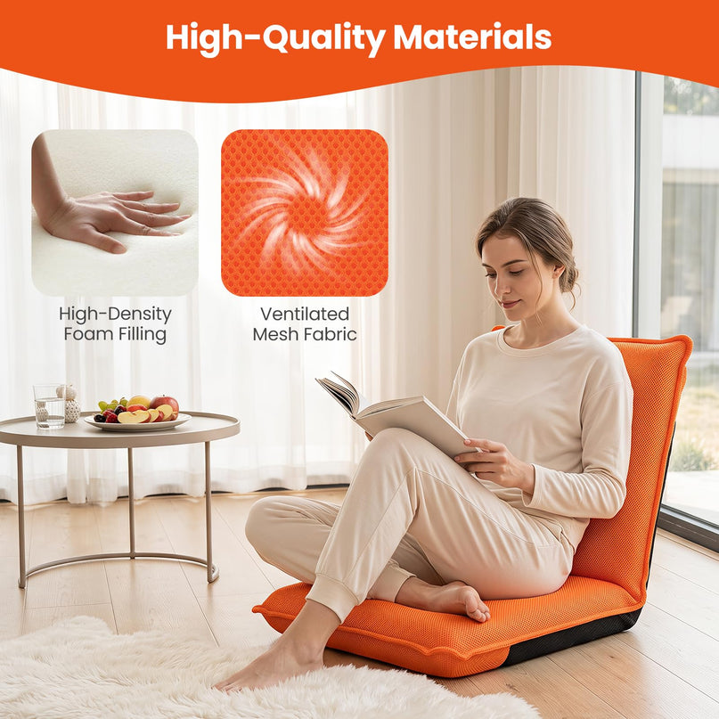 GIANTEX Adjustable Mesh Floor Sofa Chair for Meditation Seminars Reading TV Watching or Gaming