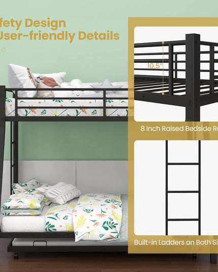 Giantex Twin Over Full Bunk Bed with Trundle